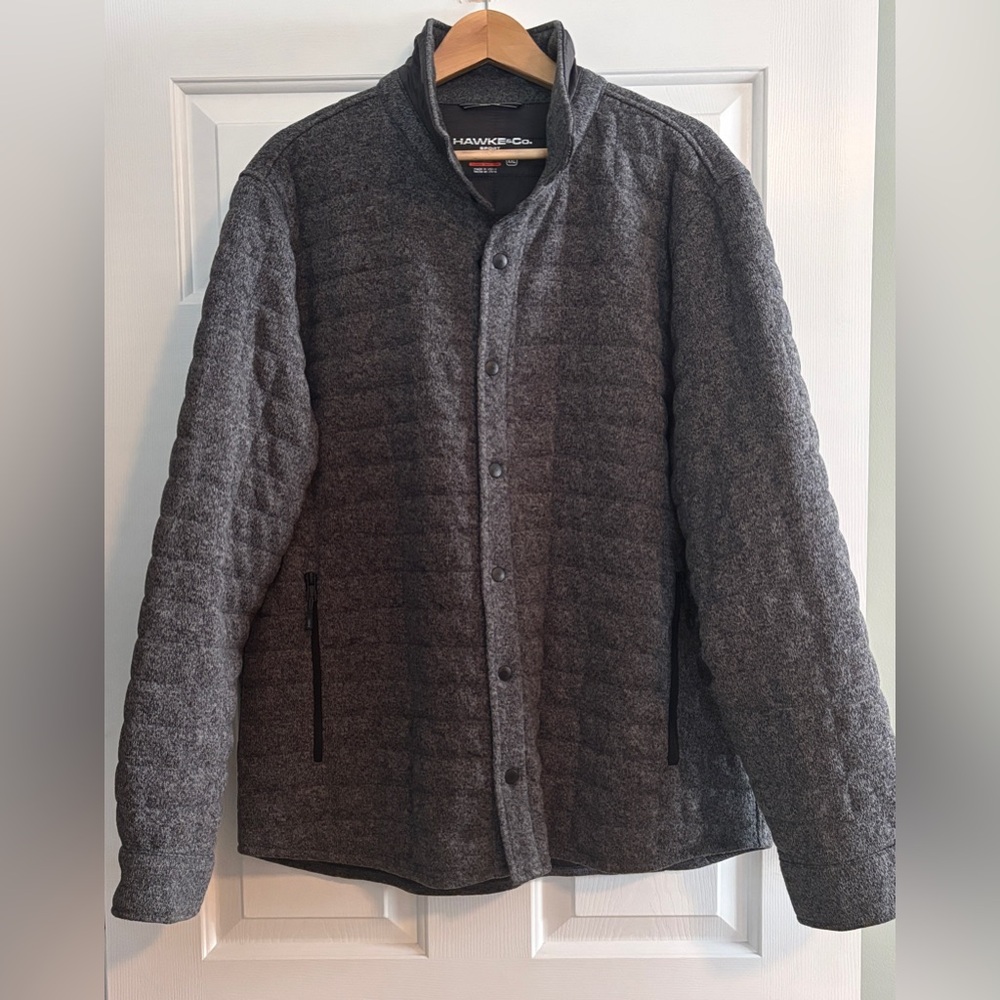 Hawke & Co Men's Charcoal Quilted Shirt Barn Jacket